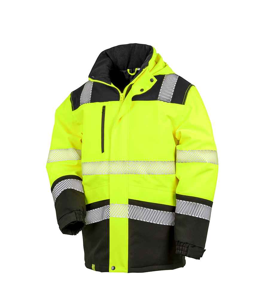 Result Safe-Guard Extreme Tech Printable Safety Soft Shell Jacket RS475 - Fluorescent Yellow/Black