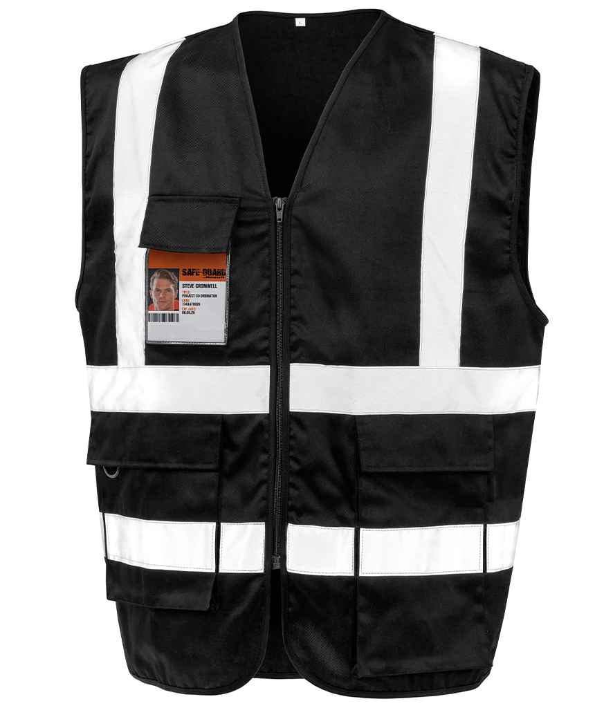 Result Safe-Guard Heavy Duty Poly/Cotton Security Vest RS477 - Black