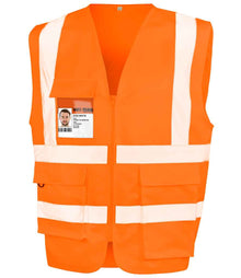 Result Safe-Guard Heavy Duty Poly/Cotton Security Vest RS477 - Fluorescent Orange