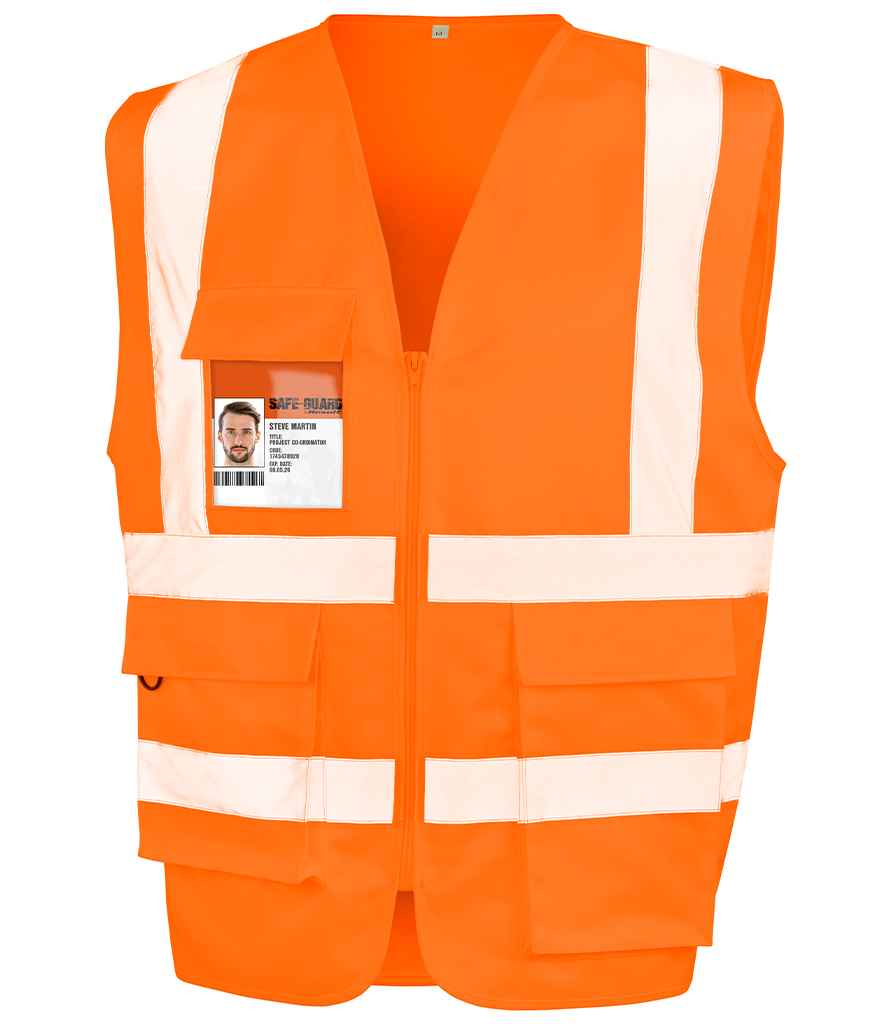 Result Safe-Guard Heavy Duty Poly/Cotton Security Vest RS477 - Fluorescent Orange