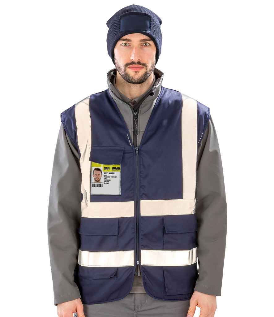 Result Safe-Guard Heavy Duty Poly/Cotton Security Vest RS477 - RS477 Navy Model