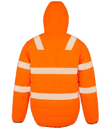 Result Recycled Ripstop Padded Safety Jacket RS500 - RS500 Fluorescent Orange Back