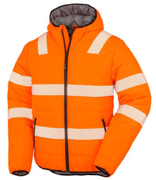 Result Recycled Ripstop Padded Safety Jacket RS500 - Fluorescent Orange