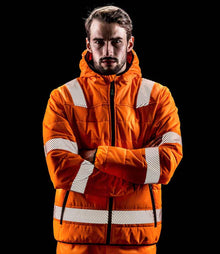 Result Recycled Ripstop Padded Safety Jacket RS500 - RS500 Fluorescent Orange Model