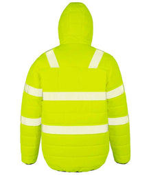 Result Recycled Ripstop Padded Safety Jacket RS500 - RS500 Fluorescent Yellow Back
