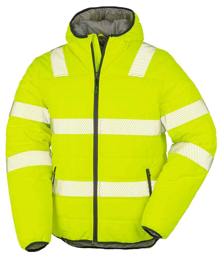 Result Recycled Ripstop Padded Safety Jacket RS500 - Fluorescent Yellow
