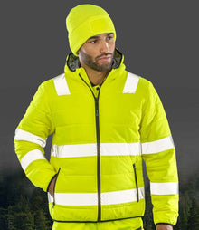 Result Recycled Ripstop Padded Safety Jacket RS500 - RS500 Fluorescent Yellow Model