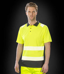 Result Recycled Safety Polo Shirt RS501 - RS501 Fluorescent Yellow Model