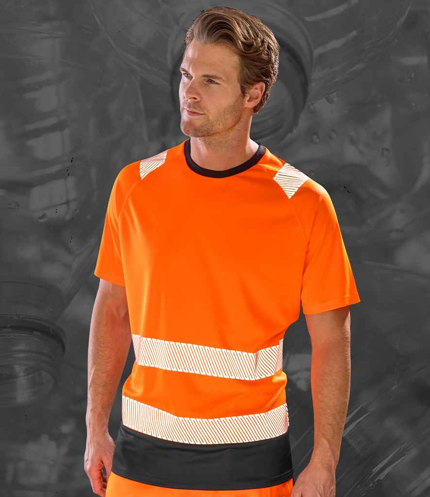 Result Recycled Safety T-Shirt RS502 - RS502 Fluorescent Orange Model
