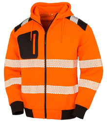 Result Recycled Safety Zip Hoodie RS503 - Fluorescent Orange