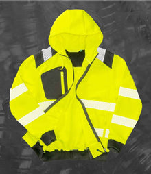 Result Recycled Safety Zip Hoodie RS503 - RS503 Fluorescent Yellow Detail
