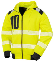 Result Recycled Safety Zip Hoodie RS503 - Fluorescent Yellow