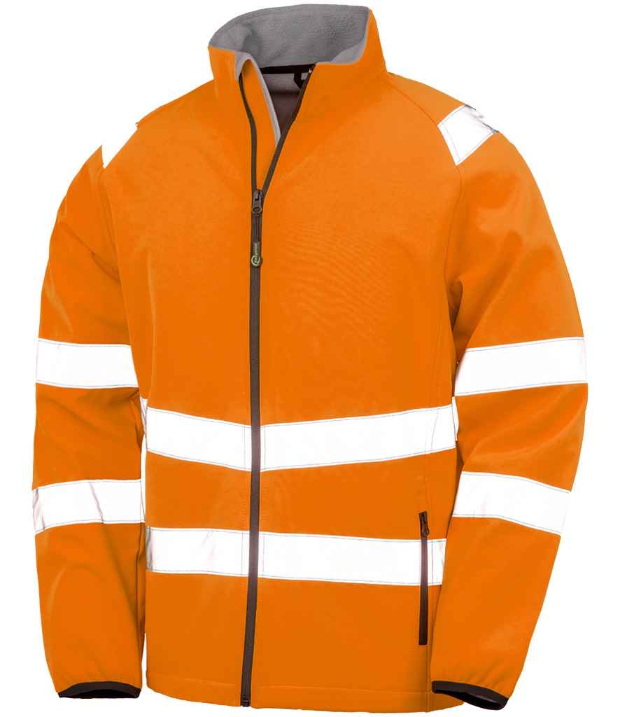 Result Recycled Printable Safety Soft Shell Jacket RS505 - Fluorescent Orange