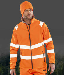 Result Recycled Printable Safety Soft Shell Jacket RS505 - RS505 Fluorescent Orange Model