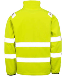 Result Recycled Printable Safety Soft Shell Jacket RS505 - RS505 Fluorescent Yellow Back