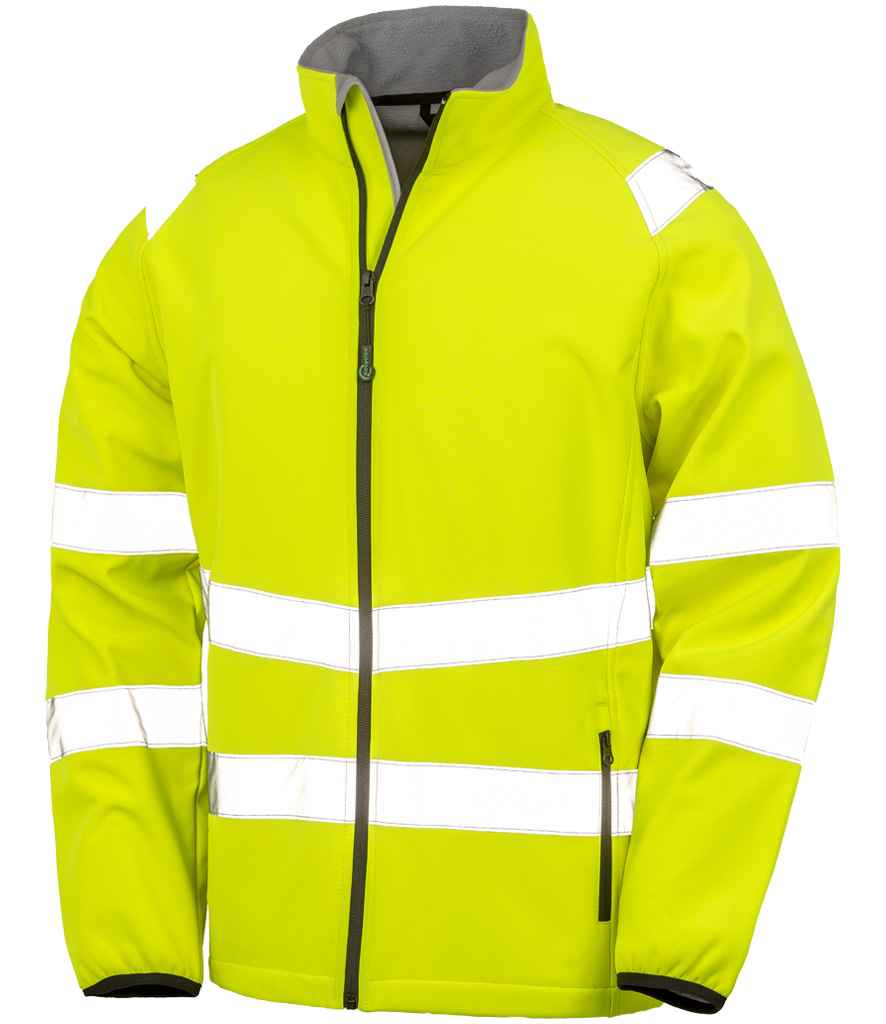 Result Recycled Printable Safety Soft Shell Jacket RS505 - Fluorescent Yellow