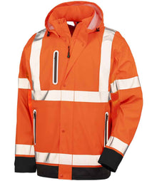Result Recycled Heavy Duty Prism PU Safe and Dry Jacket RS507 - Fluorescent Orange/Black