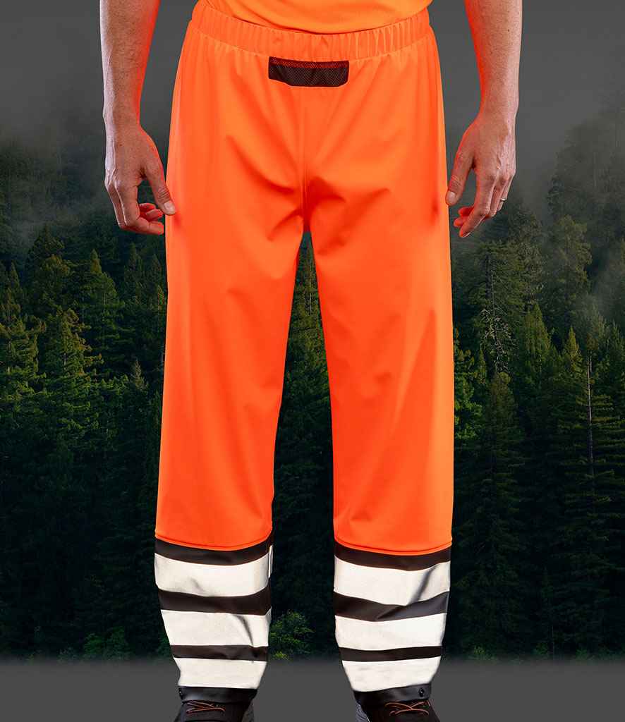 Result Recycled Heavy Duty Prism PU Safe and Dry Trousers RS508 - RS508 Fluorescent Orange/Black Model