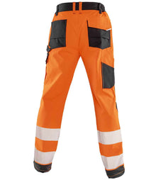 Result Recycled Dynamic Stretch Safety Trousers RS517 - RS517 Fluorescent Orange Back