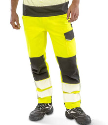 Result Recycled Dynamic Stretch Safety Trousers RS517 - Fluorescent Yellow