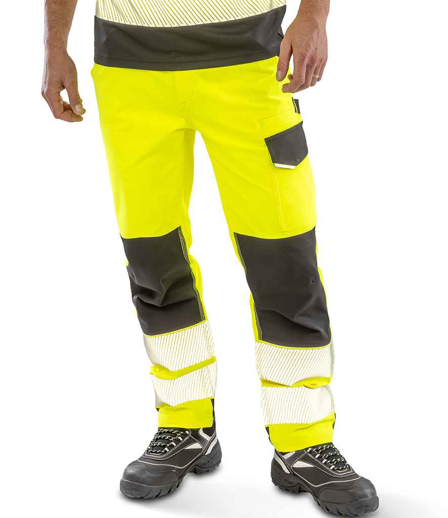 Result Recycled Dynamic Stretch Safety Trousers RS517 - Fluorescent Yellow