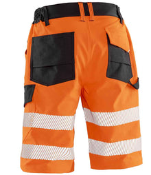 Result Recycled Dynamic Stretch Safety Shorts RS519 - RS519 Fluorescent Orange Back