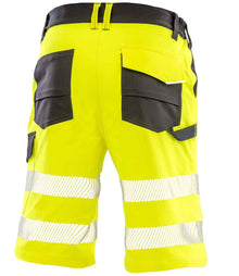 Result Recycled Dynamic Stretch Safety Shorts RS519 - RS519 Fluorescent Yellow Back