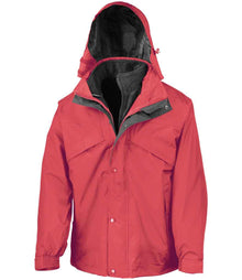 Result 3-in-1 Waterproof Zip and Clip Fleece Lined Jacket RS68 - Red/Black