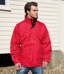 Result 3-in-1 Waterproof Zip and Clip Fleece Lined Jacket RS68 - RS68 Red/Black Model