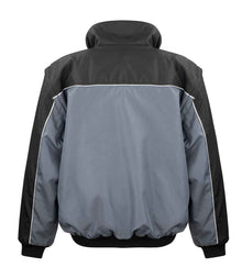 Result Work-Guard Zip Sleeve Heavy Duty Jacket RS71 - RS71 Grey/Black Back
