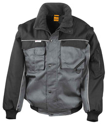 Result Work-Guard Zip Sleeve Heavy Duty Jacket RS71 - Grey/Black