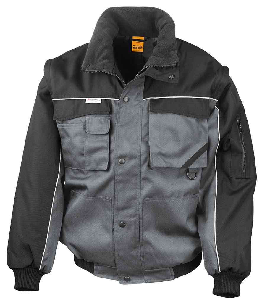 Result Work-Guard Zip Sleeve Heavy Duty Jacket RS71 - Grey/Black