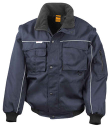 Result Work-Guard Zip Sleeve Heavy Duty Jacket RS71 - Navy/Navy