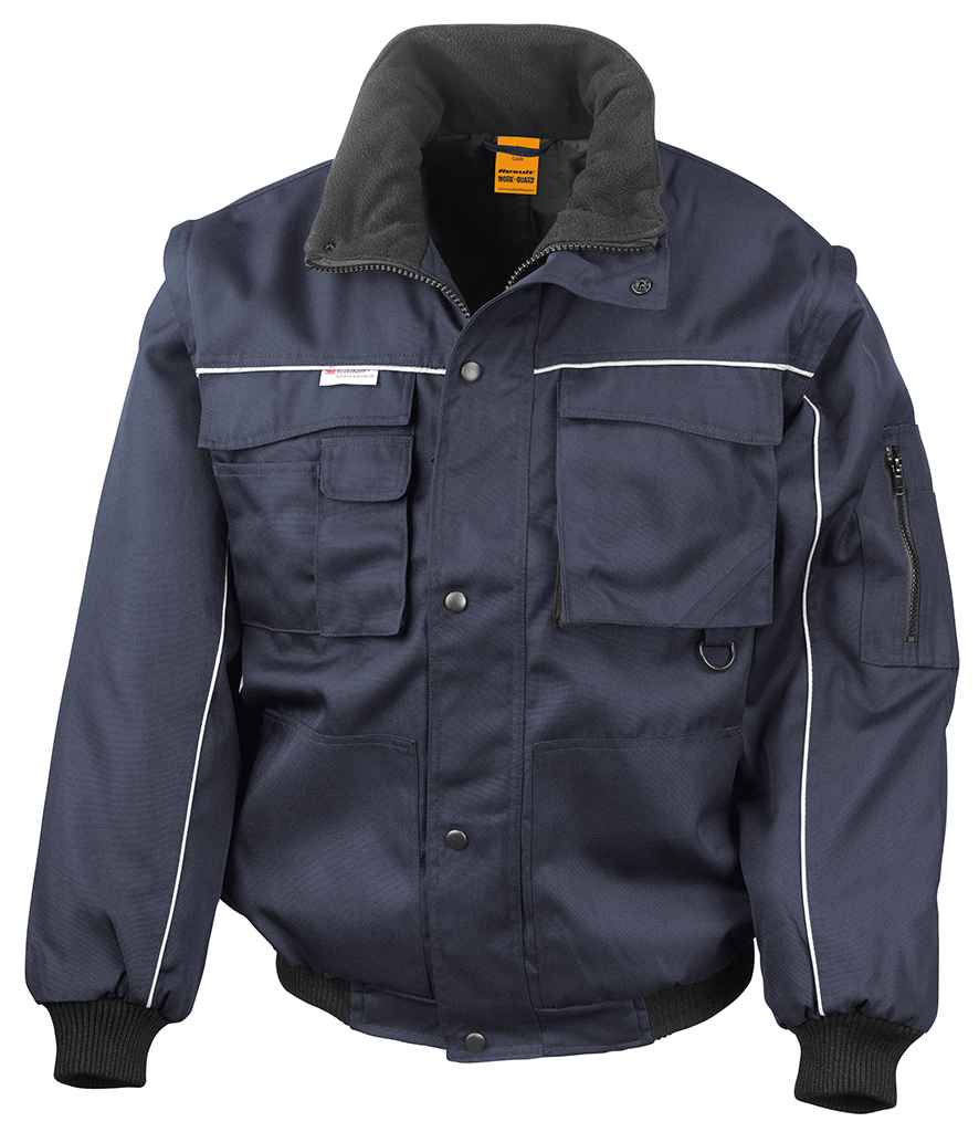 Result Work-Guard Zip Sleeve Heavy Duty Jacket RS71 - Navy/Navy