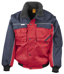Result Work-Guard Zip Sleeve Heavy Duty Jacket RS71 - Red/Navy