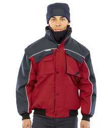 Result Work-Guard Zip Sleeve Heavy Duty Jacket RS71 - RS71 Red/Navy Model