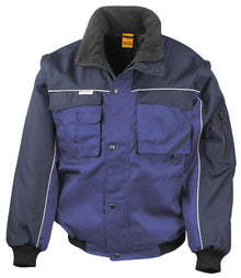 Result Work-Guard Zip Sleeve Heavy Duty Jacket RS71 - Royal Blue/Navy