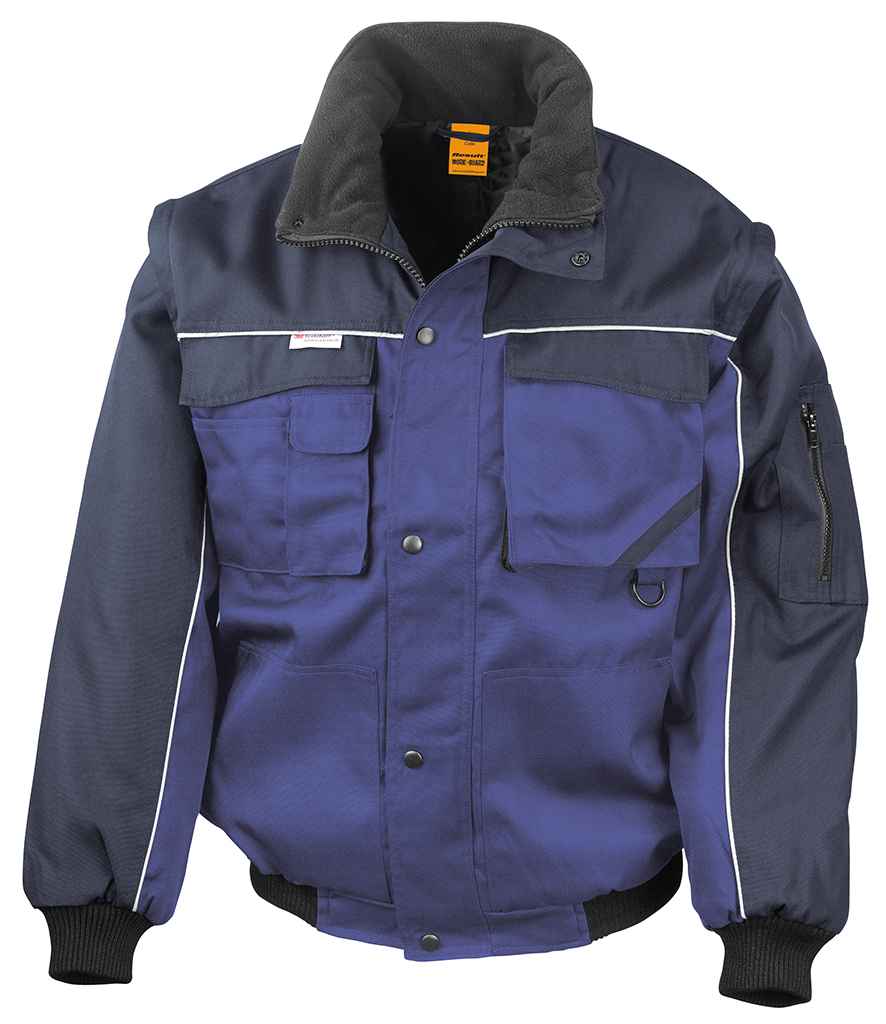 Result Work-Guard Zip Sleeve Heavy Duty Jacket RS71 - Royal Blue/Navy