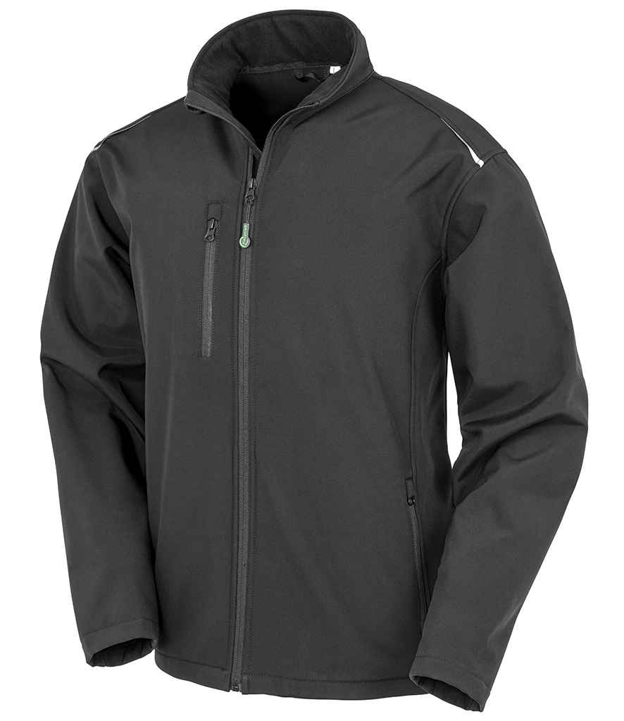 Result Recycled Three Layer Printable Soft Shell Jacket RS900 - Black