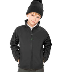 Result Recycled Kids Two Layer Printable Soft Shell Jacket RS901B - RS901B Black Model