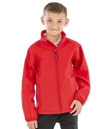 Result Recycled Kids Two Layer Printable Soft Shell Jacket RS901B - RS901B Red Model
