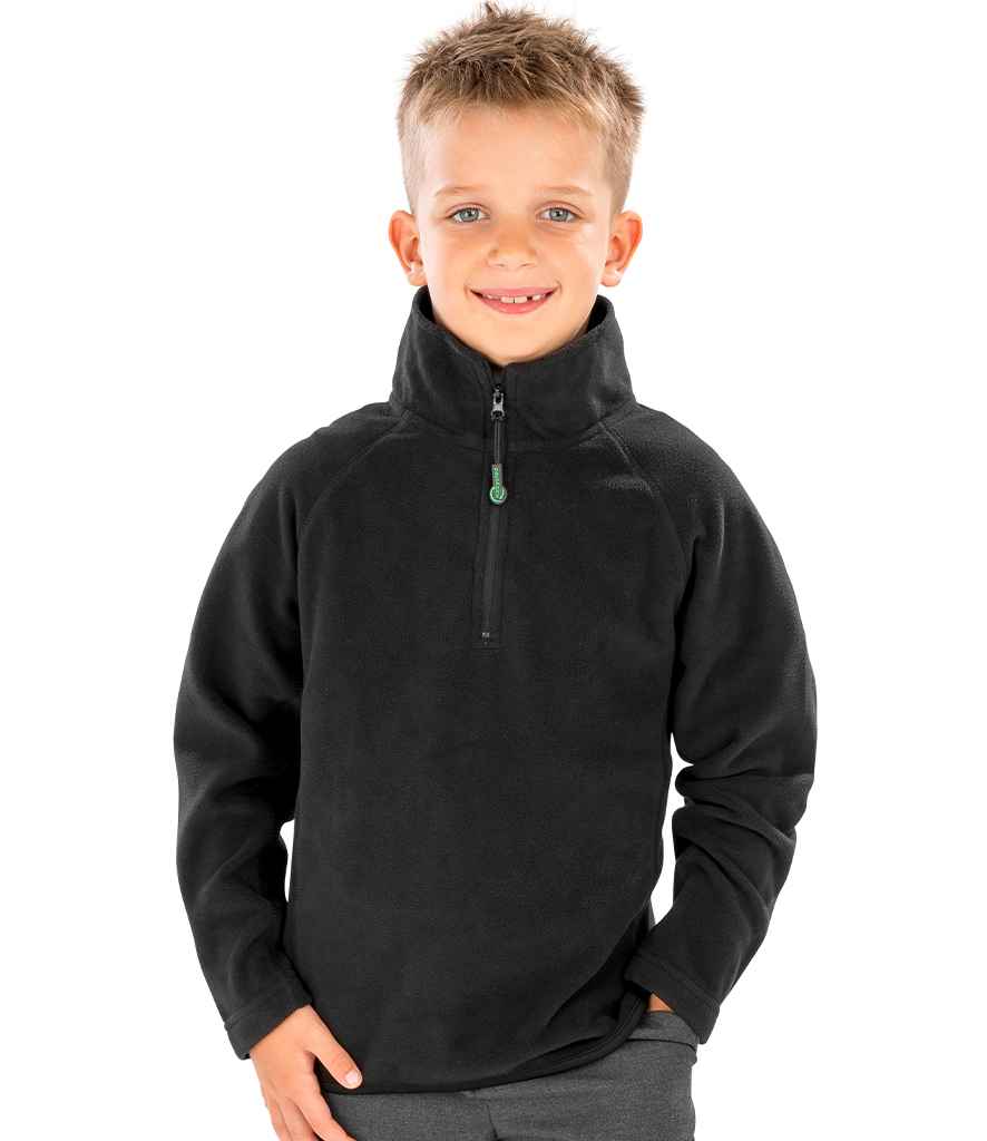 Result Recycled Kids Zip Neck Micro Fleece RS905B - RS905B Black Model