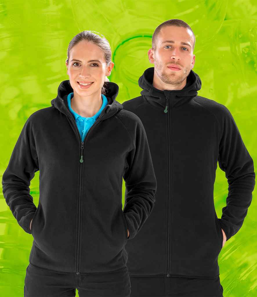 Result Recycled Hooded Micro Fleece Jacket RS906 - RS906 Black Model