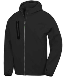 Result Recycled Three Layer Printable Hooded Soft Shell Jacket RS909 - Black/Black