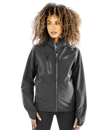 Result Recycled Three Layer Printable Hooded Soft Shell Jacket RS909 - RS909 Black/Black Model