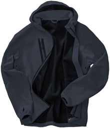 Result Recycled Three Layer Printable Hooded Soft Shell Jacket RS909 - RS909 Navy/Navy Detail