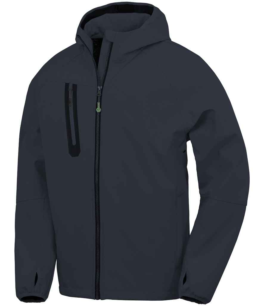 Result Recycled Three Layer Printable Hooded Soft Shell Jacket RS909 - Navy/Navy
