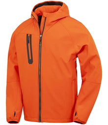 Result Recycled Three Layer Printable Hooded Soft Shell Jacket RS909 - Orange/Navy