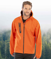 Result Recycled Three Layer Printable Hooded Soft Shell Jacket RS909 - RS909 Orange/Navy Model
