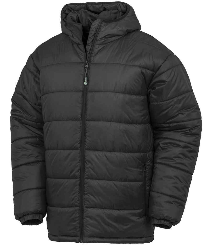 Result Recycled Hooded Padded Parka Jacket RS910 - Black